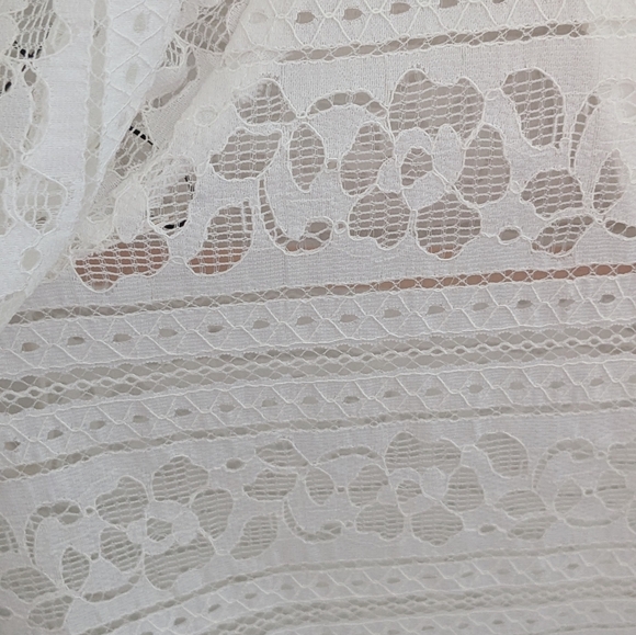 Sandro NWT White Hamia Floral High Neck Lace Top Women's Size Large(3) - Picture 11 of 13